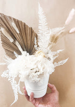 Load image into Gallery viewer, Simple elegant little dried floral arrangement in a pot.