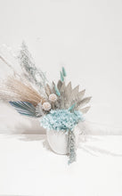 Load image into Gallery viewer, Teal detailed dried floral arrangement in a pot