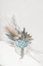 Load image into Gallery viewer, Teal detailed dried floral arrangement in a pot