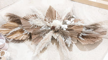 Load image into Gallery viewer, Bold wall arbour floral piece/ 1.7M (Natural palm and pampas arbour).