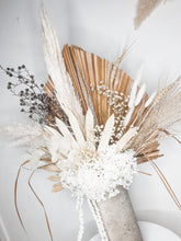 Load image into Gallery viewer, statement dried floral and palm moody arrangement- ground