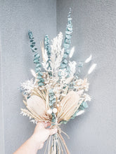 Load image into Gallery viewer, Green and natives dried floral bridal bunch- morning view