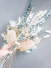 Load image into Gallery viewer, Green and natives dried floral bridal bunch- morning view
