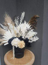 Load image into Gallery viewer, Large black and white dried floral arrangement- homebound.