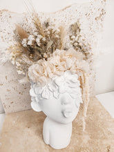 Load image into Gallery viewer, Minimal lady face planter and dried florals.