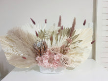 Load image into Gallery viewer, Wide set potted dried floral arrangement.