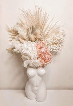 Load image into Gallery viewer, Body vase and fluffy arrangement- femme/white