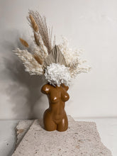 Load image into Gallery viewer, Body vase and fluffy arrangement- femme/ tan