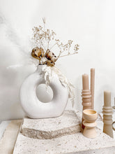 Load image into Gallery viewer, Minimal style scandi vase with warm florals- Moonflower.