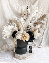 Load image into Gallery viewer, Large black and white dried floral arrangement- homebound.