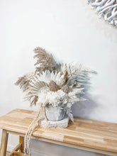 Load image into Gallery viewer, Concrete pot with dried floral arrangement.- Coastal dreaming.