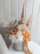 Load image into Gallery viewer, Sunset series, peach beautiful everlasting potted arrangement- Evan pot.