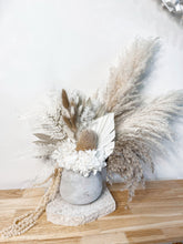 Load image into Gallery viewer, Beachy fluffy floral dried potted arrangement- White-home bunch.