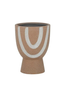 Verina Cermic Footed Vase 13x17cm Taupe