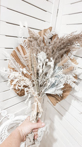 Silver lining bunch- dried white floral everlasting bouquet.