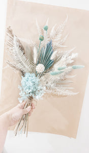 Teal and ocean coloured dried floral bunch- Ocean view bunch