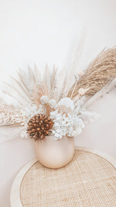 Soft pink and brown dried floral pieces- happiness