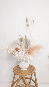 Beautiful peachy warm coloured dried floral arrangement- forever.