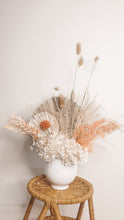 Load image into Gallery viewer, Beautiful peachy warm coloured dried floral arrangement- forever.
