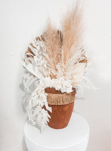 Feather white floral dried arrangement- Feather