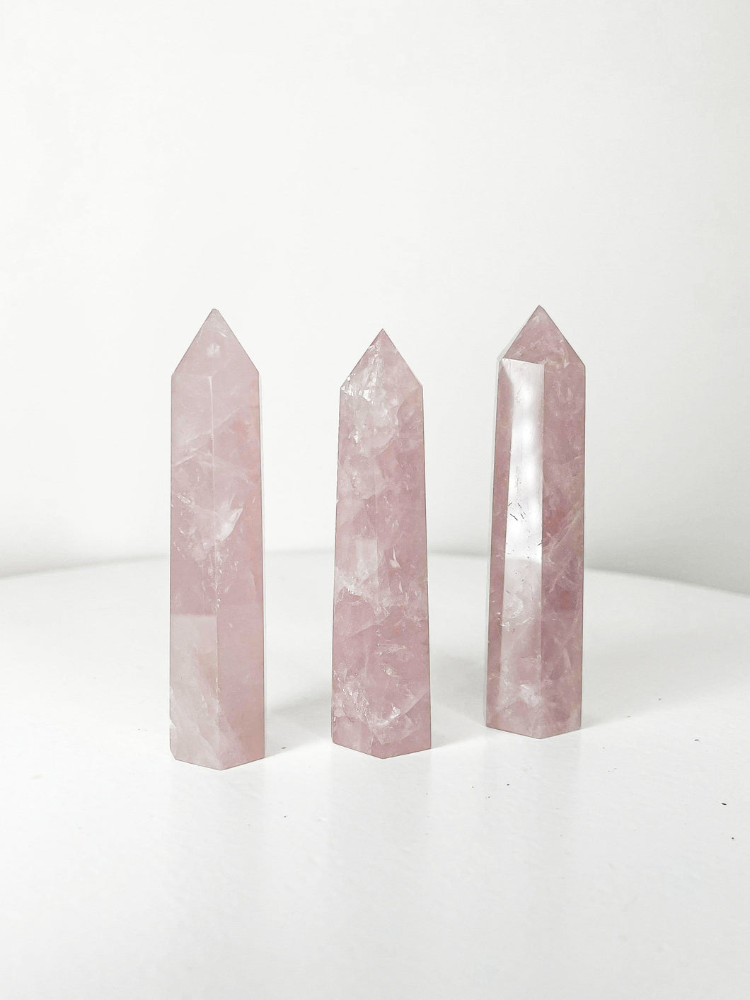 Rose quartz  crystal tower.