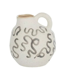 Morce ceramic vase 12X14CM white/grey